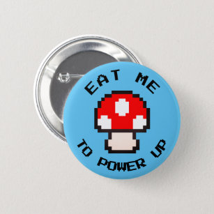 Badge Rond 5 Cm Jeu d'ordinateur rétro 8 bits - Magic Mushroom