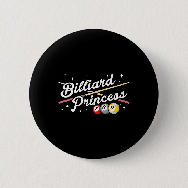Badge Rond 5 Cm Jeu Snooker Billard Princess Pool Joueurs Billia (Devant)