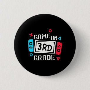 Badge Rond 5 Cm Jeu Sur L'Équipe Cool De 3E Année Troisième Retour