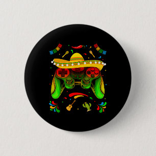 Badge Rond 5 Cm Jeu vidéo amusant Cinco De Mayo Garçons Enfants Fi