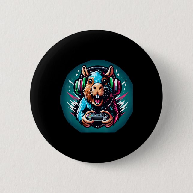 Badge Rond 5 Cm Jeu vidéo Capybara Jeu (Devant)