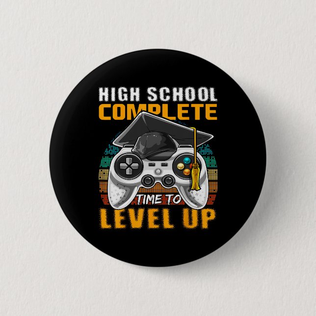 Badge Rond 5 Cm Jeu Vidéo Complet de l'école Cadeau Graduation Sen (Devant)