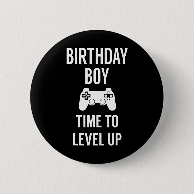 Badge Rond 5 Cm Jeu Vidéo de garçon Anniversaire (Devant)