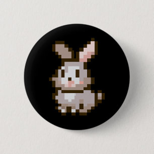 Badge Rond 5 Cm Jeu Vidéo Pâques Pixelé Game Vidéo Pâques Bunny Ga