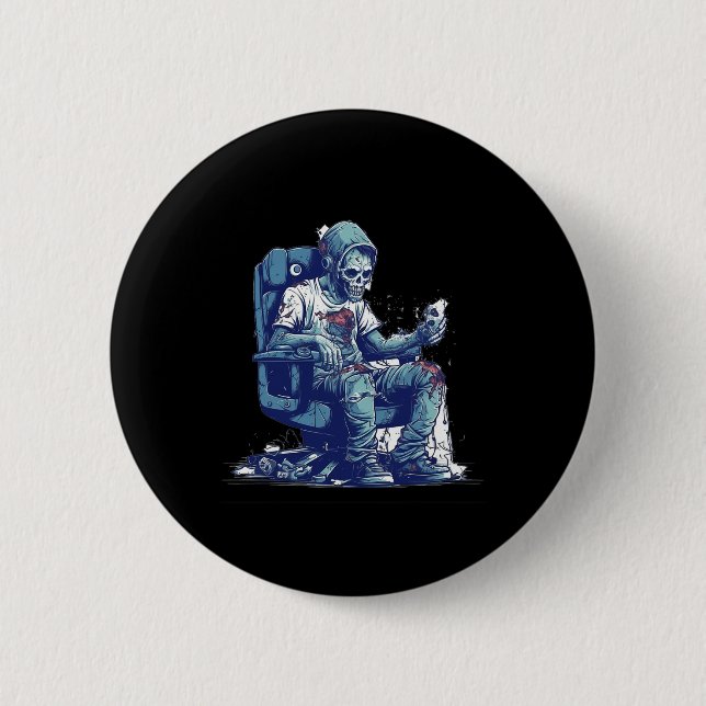 Badge Rond 5 Cm Jeu Zombie Halloween Costume Jeu vidéo jeu C (Devant)