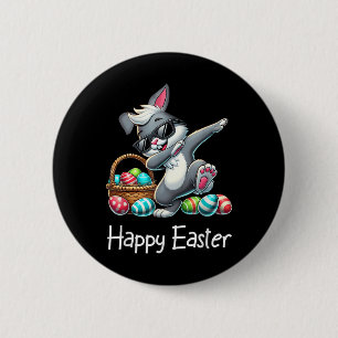 Badge Rond 5 Cm Jeune Chemise de Pâques Garçons Filles Rabbit Dabb