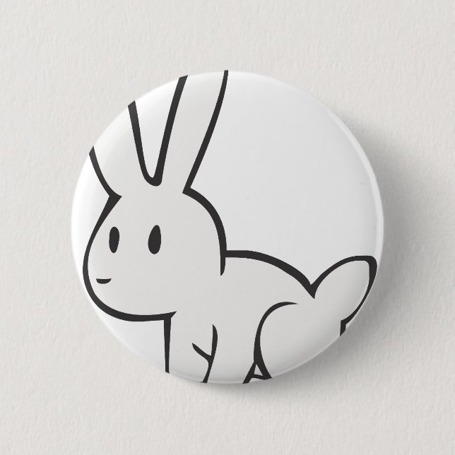 Badge Rond 5 Cm Jeune et mignon lapin blanc (Devant)