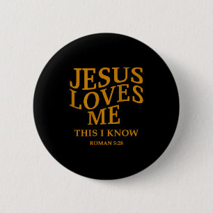 Badge Rond 5 Cm Jeune Fille Jésus M'Aime Ceci Je Connais Christian