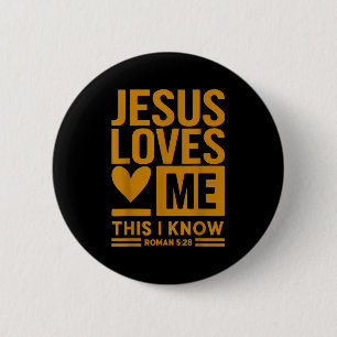 Badge Rond 5 Cm Jeune Fille Jésus M'Aime Ceci Je Connais Christian