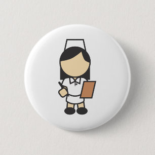 Badge Rond 5 Cm Jeune icône femelle d'infirmière