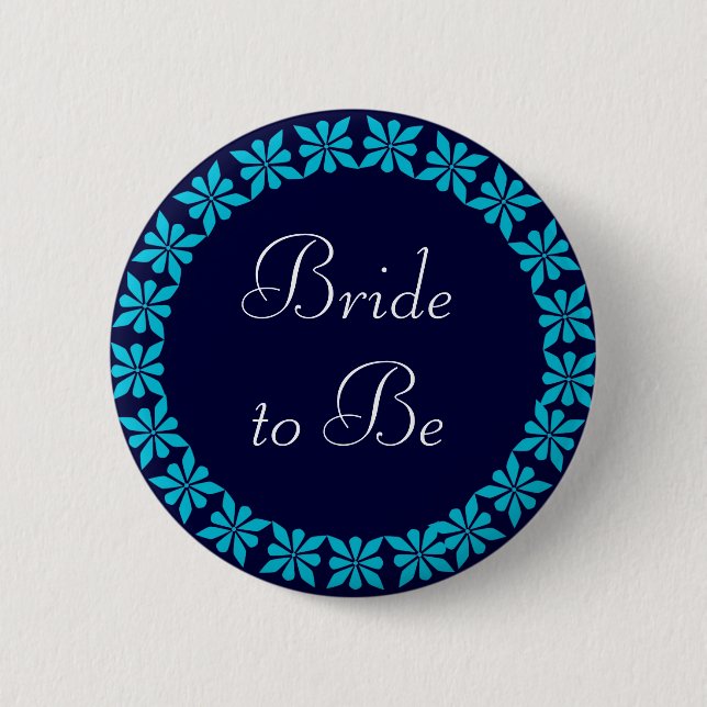 Badge Rond 5 Cm Jeune mariée à être identification de fleurs de (Devant)