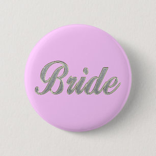 Badge Rond 5 Cm Jeune mariée avec bling