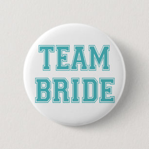 Badge Rond 5 Cm Jeune mariée bleue et blanche d'équipe