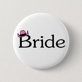 Badge Rond 5 Cm Jeune mariée (casquette de cowboy)