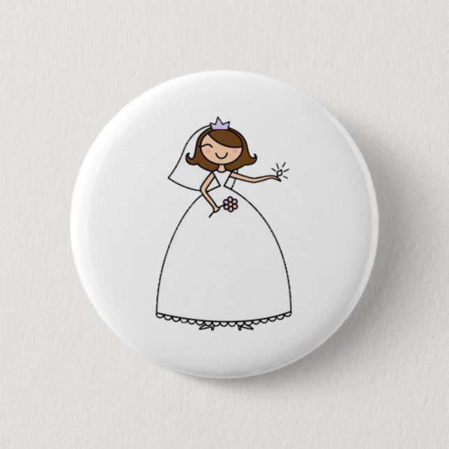 Badge Rond 5 Cm Jeune mariée de Blingy épousant le Pin de (Devant)