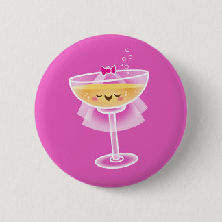 Badge Rond 5 Cm Jeune mariée de Kawaii Champagne