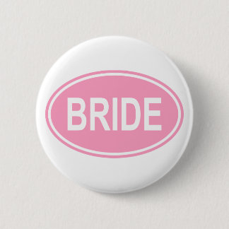 Badge Rond 5 Cm Jeune mariée épousant le rose ovale