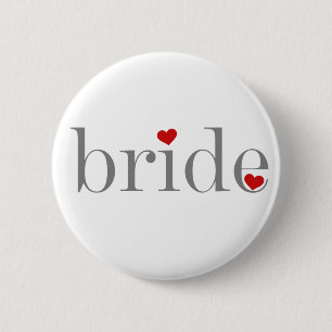 Badge Rond 5 Cm Jeune mariée grise des textes