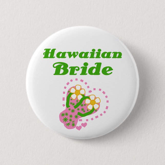 Badge Rond 5 Cm Jeune mariée hawaïenne (Devant)