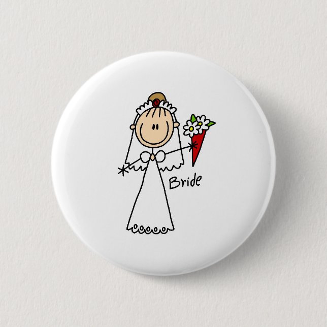 Badge Rond 5 Cm Jeune mariée jetant le bouton de bouquet (Devant)