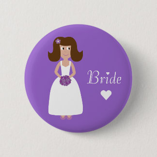 Badge Rond 5 Cm Jeune mariée mignonne de bande dessinée