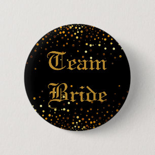 Badge Rond 5 Cm Jeune mariée noire d'équipe de mariage d'alumini