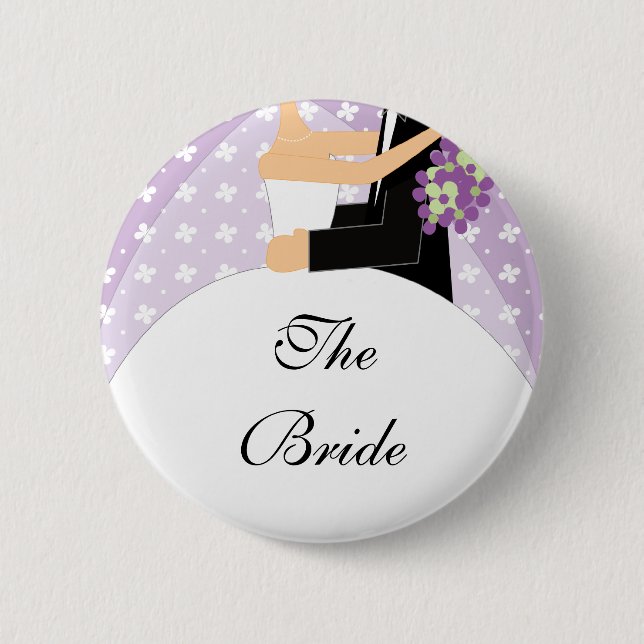 Badge Rond 5 Cm Jeune mariée nuptiale de partie à être bouton/Pin (Devant)