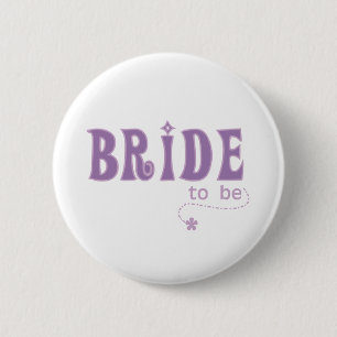 Badge Rond 5 Cm Jeune mariée pourpre à être
