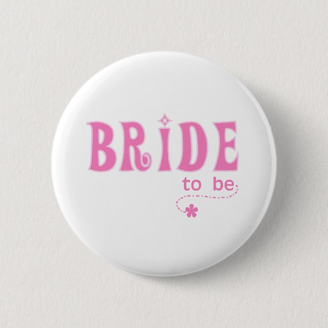 Badge Rond 5 Cm Jeune mariée rose à être (Devant)