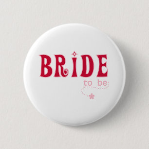 Badge Rond 5 Cm Jeune mariée rouge à être