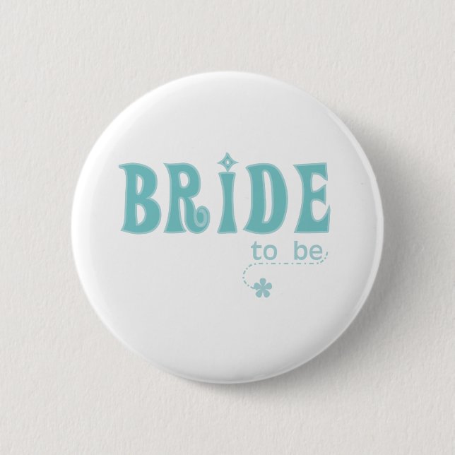 Badge Rond 5 Cm Jeune mariée turquoise à être (Devant)