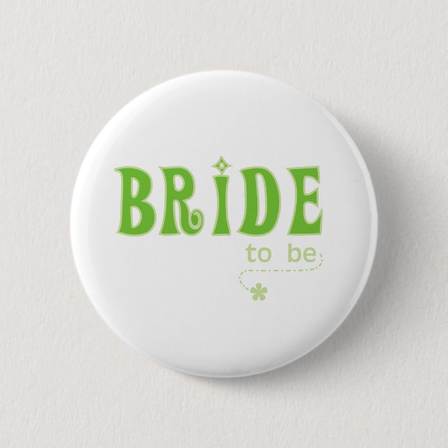 Badge Rond 5 Cm Jeune mariée verte à être (Devant)