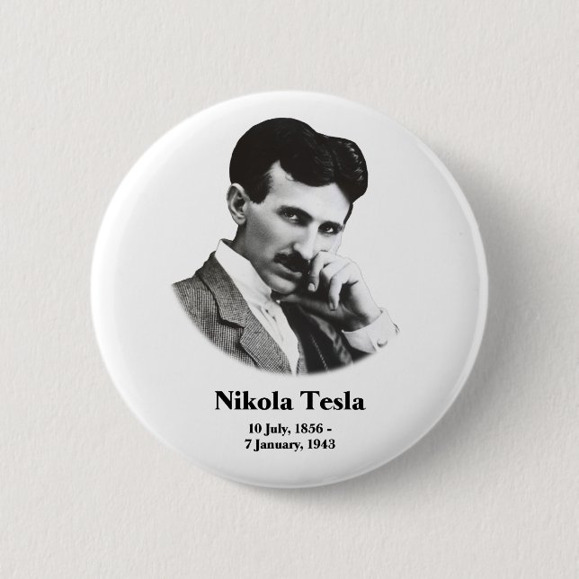 Badge Rond 5 Cm Jeune Tesla (Devant)