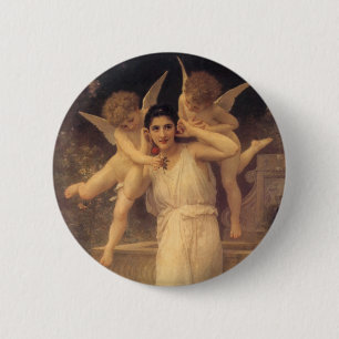 Badge Rond 5 Cm Jeunesse par Bouguereau, Portrait des Anges Victor