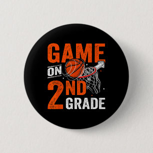 Badge Rond 5 Cm Jeux Amusants Sur Le Basket De Deuxième Année Prem