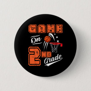 Badge Rond 5 Cm Jeux Amusants Sur Le Basket De Deuxième Année Prem