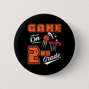 Badge Rond 5 Cm Jeux Amusants Sur Le Basket De Deuxième Année Prem