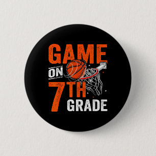Badge Rond 5 Cm Jeux Amusants Sur Le Basket De Septième Année Prem