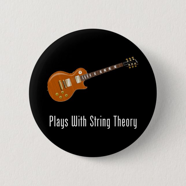 Badge Rond 5 Cm Jeux avec la théorie de ficelle - guitare (Devant)