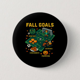 Badge Rond 5 Cm Jeux de foot d'automne pour enfants amusants Pixel