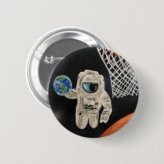 Badge Rond 5 Cm Jeux spatiaux (Devant & derrière)