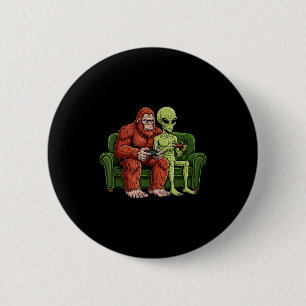 Badge Rond 5 Cm Jeux vidéo aliens Bigfoot Sasquatch Ufo Hommes