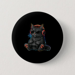Badge Rond 5 Cm Jeux vidéo de chats de joueur garçons adolescent h