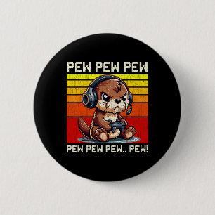 Badge Rond 5 Cm Jeux vidéo drôles de Pew pour joueurs de loutre Vi