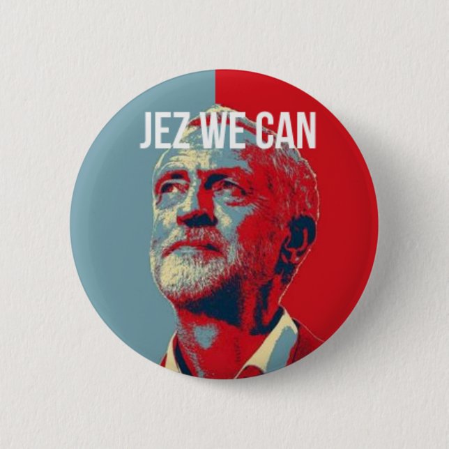 Badge Rond 5 Cm #JezWeCan - insigne de 16h de Jeremy Corbyn (Devant)