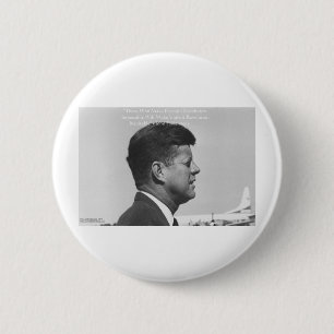 Badge Rond 5 Cm JFK "Révolution Pacifique" Citation Cartes Cadeaux