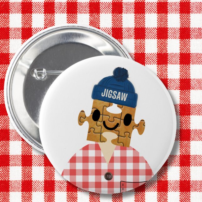 Badge Rond 5 Cm Jigsaw Puzzle personne jeux tête (Créateur téléchargé)