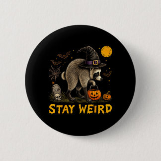 Badge Rond 5 Cm Jimothy Seattle Raccoon Halloween Reste Bizarre