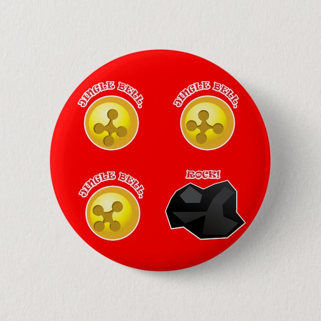 Badge Rond 5 Cm Jingle Bell, Jingle Bell, Jingle Bell, roche ! (Devant)