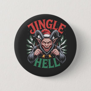 Badge Rond 5 Cm Jingle Enfer Noël Krampus Evil Noël